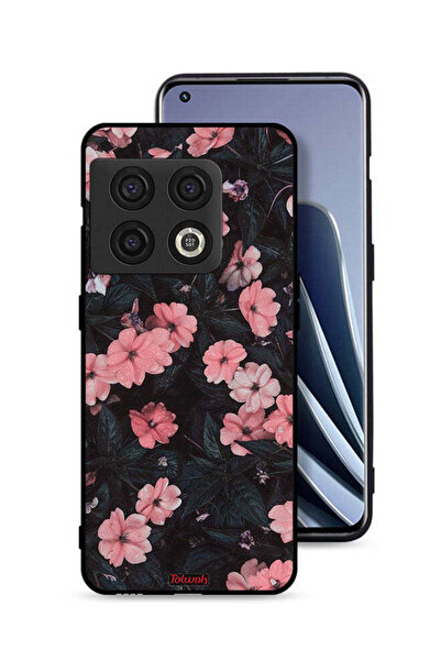 Tolwak غطاء حماية لهاتف OnePlus 10 Pro 5G - لون الخوخ والورود الصغيرة