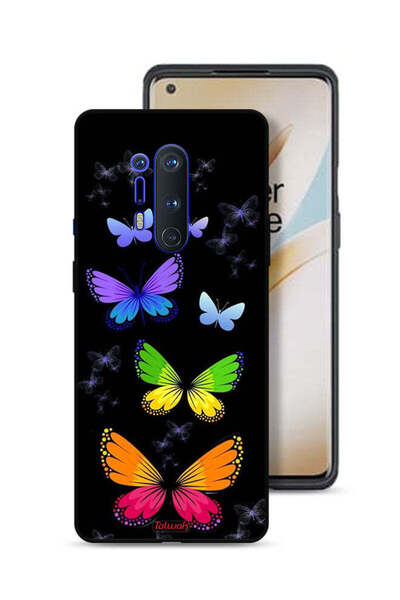 Tolwak غطاء حماية لهاتف OnePlus 8 Pro بنقشة فراشات ملونة