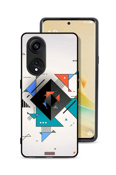 Tolwak غطاء حماية لهاتف Oppo A1 Pro بأشكال مربعة ومثلثة ونمط تجريدي