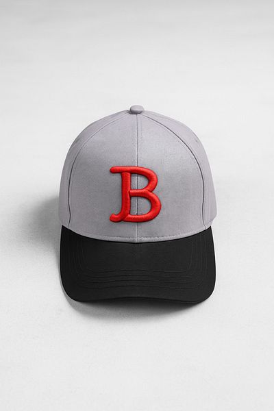 nacar çarşı Men's Beige Letter B Embroidered Visor Black Summer Hat - Adjustable Sports Model