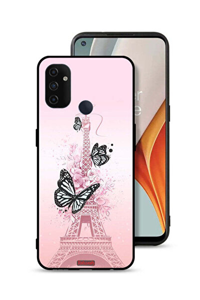 Tolwak غطاء حماية لهاتف OnePlus Nord N100 بنقشة فراشات على برج إيفل