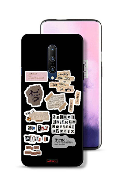 Tolwak غطاء حماية لهاتف OnePlus 7 Pro مع ملصقات اقتباسات الحظ السعيد