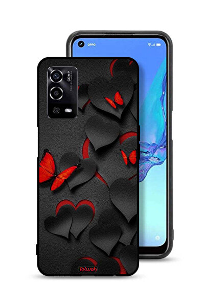 Tolwak غطاء حماية لهاتف Oppo A55 4G بنقشة قلوب وفراشات