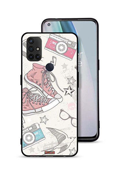 Tolwak OnePlus Nord N10 5G Protective Case Cover Canva Shoes And Camera Art