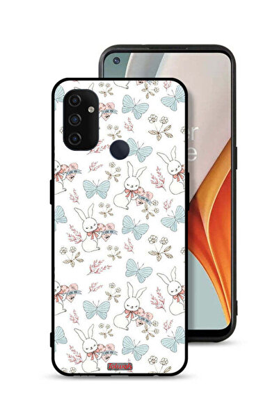 Tolwak غطاء حماية لهاتف OnePlus Nord N100 بنقشة أرنب وفراشات