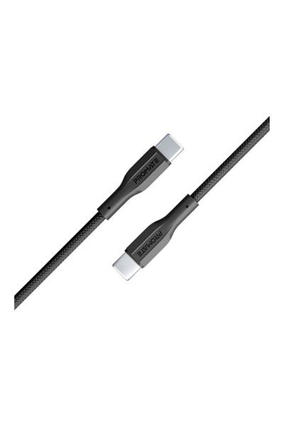 Promate USB-C to USB-C Cable, Premium 60W Power Delivery Fast Charging Type-C Cable
