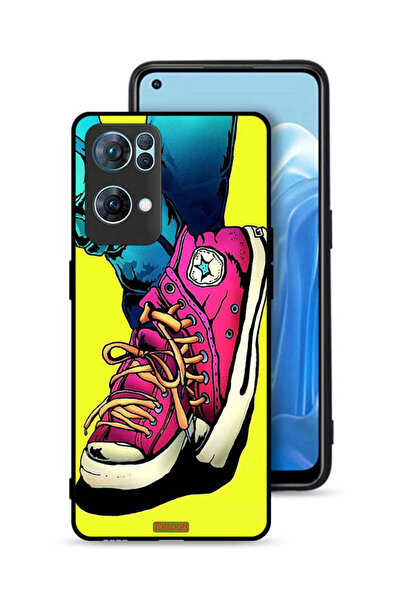 Tolwak Oppo Reno7 Pro 5G Protective Case Cover Canva Shoes Art