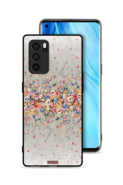 Tolwak غطاء حماية لهاتف Oppo Reno6 Pro 5G بنقشة زهور صغيرة وفن تجريدي