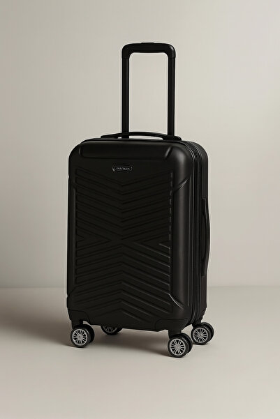 FATELLA UNISEX SİYAH KÜÇÜK KABİN BOY SEYAHAT ÇANTASI PLASTİK VALİZ