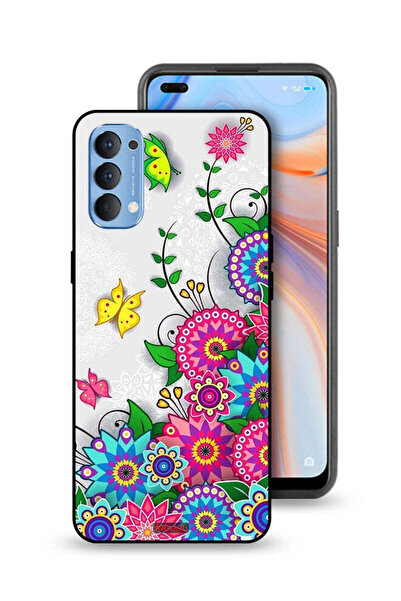 Tolwak غطاء حماية لهاتف Oppo Reno4 4G بنقشة زهور ماندالا