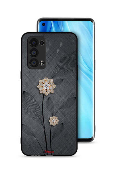 Tolwak غطاء حماية لهاتف Oppo Reno6 Pro Plus 5G برسومات زهور ماسية