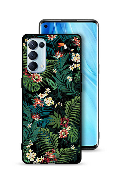 Tolwak غطاء حماية لهاتف Oppo Reno5 Pro 5G بنقشة أوراق استوائية