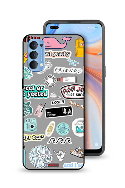 Tolwak غطاء حماية لهاتف Oppo Reno4 4G بملصقات Good Vibes