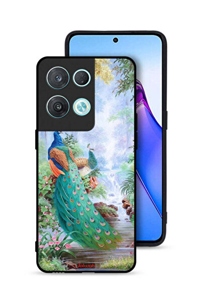Tolwak غطاء حماية لهاتف Oppo Reno8 Pro 5G بنقشة الطاووس