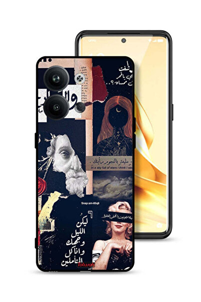 Tolwak غطاء حماية لهاتف Oppo Reno9 5G بعبارات عربية ووجوه مقطوعة