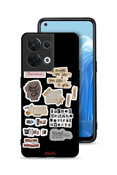 Tolwak غطاء حماية لهاتف Oppo Reno8 5G، ملصقات اقتباسات الحظ السعيد