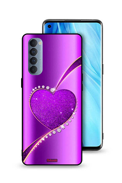 Tolwak غطاء حماية لهاتف Oppo Reno4 Pro 4G بتصميم قلب لامع