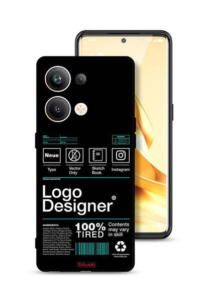 Tolwak غطاء حماية لهاتف Oppo Reno9 Pro Plus 5G - ملصق مصمم بشعار