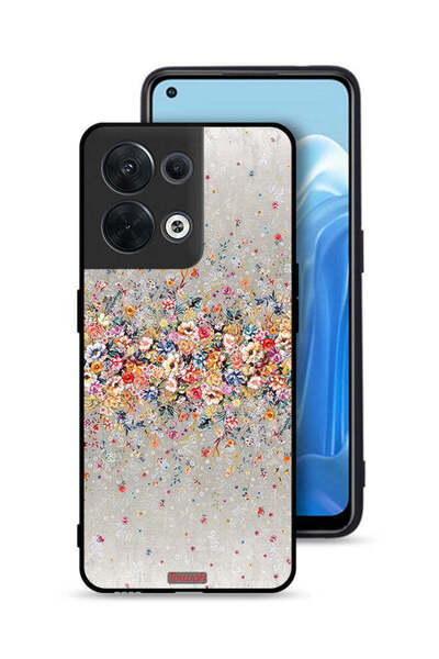 Tolwak غطاء حماية لهاتف Oppo Reno8 5G بنقشة زهور صغيرة وفن تجريدي