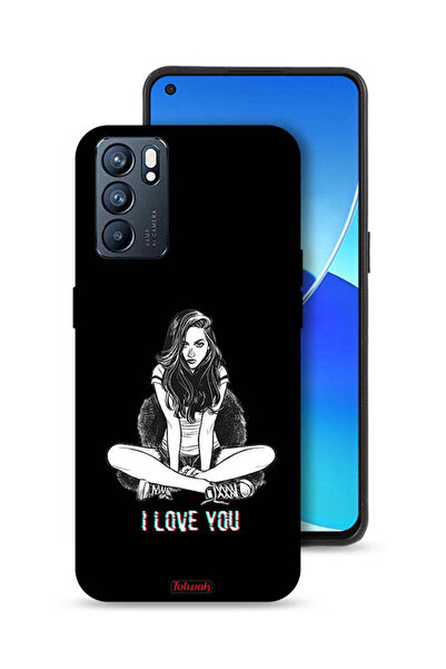 Tolwak غطاء حماية لهاتف Oppo Reno6 5G برسومات "أحبك"
