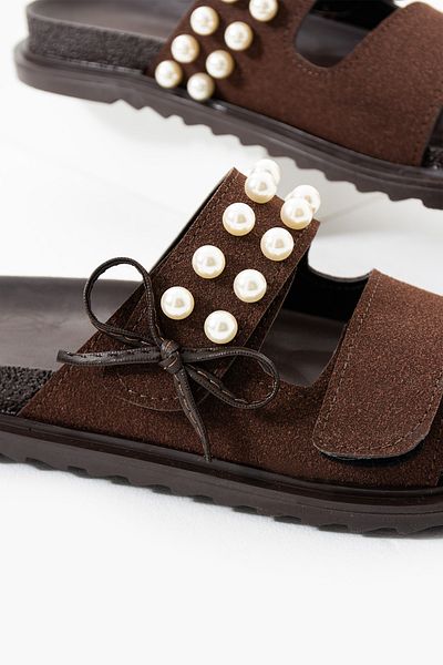 DUXAL SHOES Leonora Pearl Detailed Women's Slippers