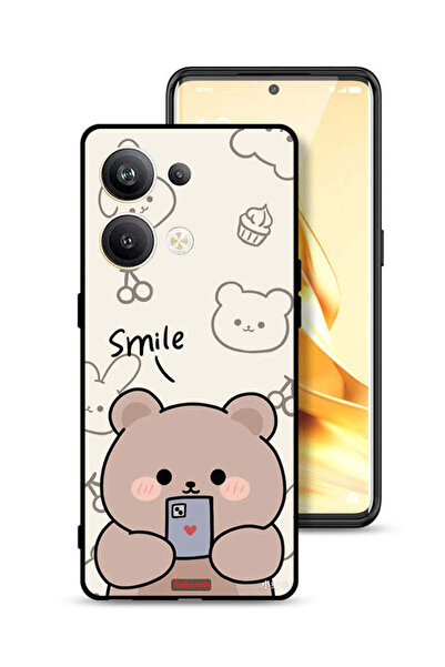 Tolwak غطاء حماية لهاتف Oppo Reno9 Pro Plus 5G بتصميم دب مبتسم