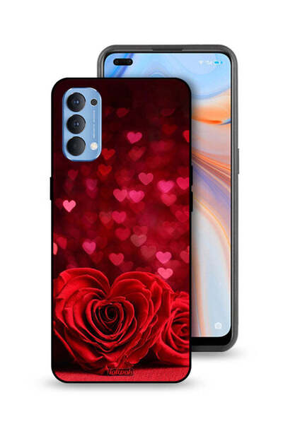 Tolwak غطاء حماية لهاتف Oppo Reno4 4G بنقشة زهور على شكل قلب وفن تجريدي