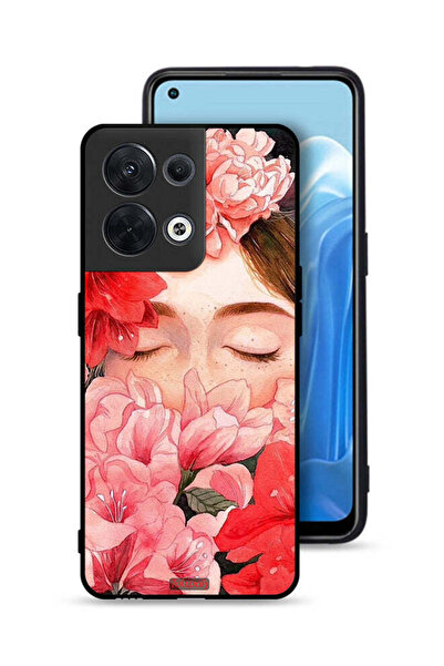 Tolwak غطاء حماية لهاتف Oppo Reno8 5G، وجه فتاة مختبئة في فن الزهور