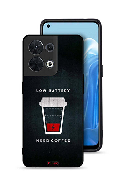 Tolwak جراب حماية Oppo Reno8 5G - بطارية منخفضة - يحتاج إلى قهوة