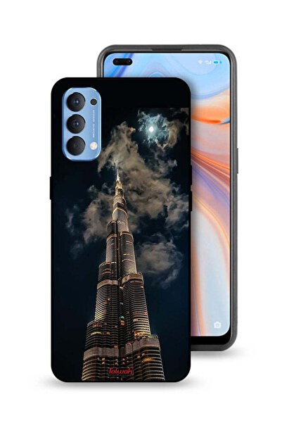 Tolwak Oppo Reno4 4G Protective Case Cover Burj Khalifa In Night