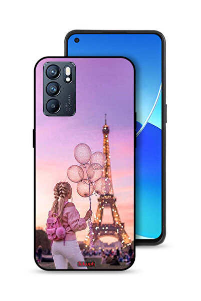 Tolwak غطاء حماية لهاتف Oppo Reno6 5G بطبعة فتاة تحمل بالونات