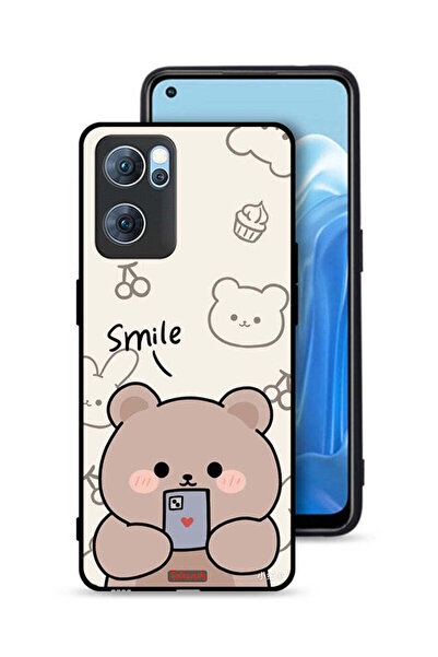Tolwak غطاء حماية لهاتف Oppo Reno7 5G برسومات الدب المبتسم