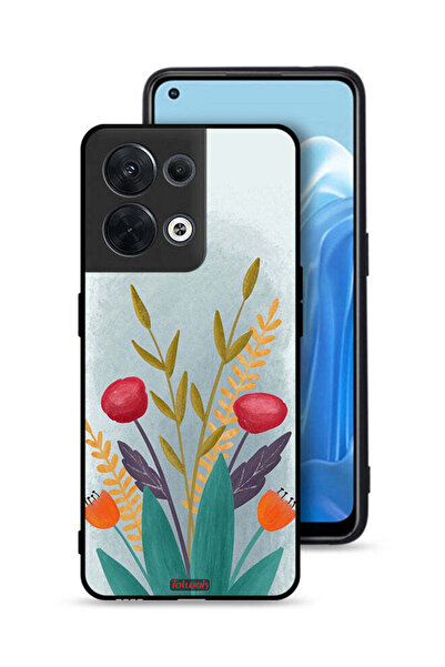 Tolwak غطاء حماية لهاتف Oppo Reno8 5G برسومات نباتية