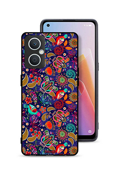 Tolwak جراب حماية لهاتف Oppo A96 5G (الصين) بنمط أوراق طيور ملونة وزهور