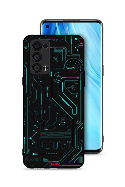 Tolwak غطاء حماية لهاتف Oppo Reno6 Pro Plus 5G دوائر فنية رقمية بسيطة شاشات م...