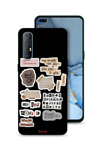 Tolwak غطاء حماية لهاتف Oppo Reno3 Pro 4G بملصقات عبارات الحظ السعيد