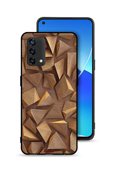 Tolwak غطاء حماية لهاتف Oppo Reno6 Lite بتصميم قطع خشبية فنية