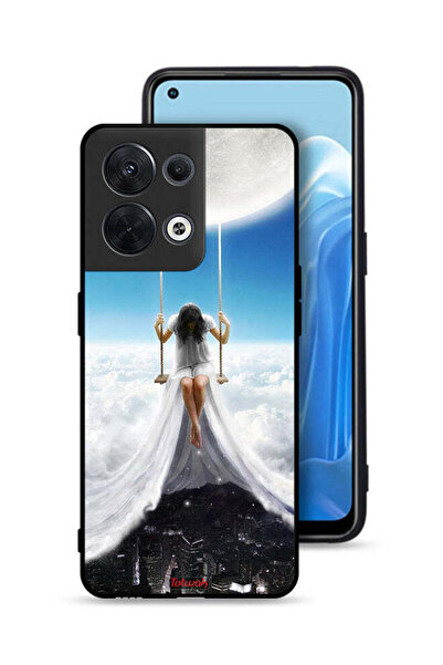 Tolwak غطاء حماية لهاتف Oppo Reno8 5G بتصميم غيوم القمر وفن المدينة