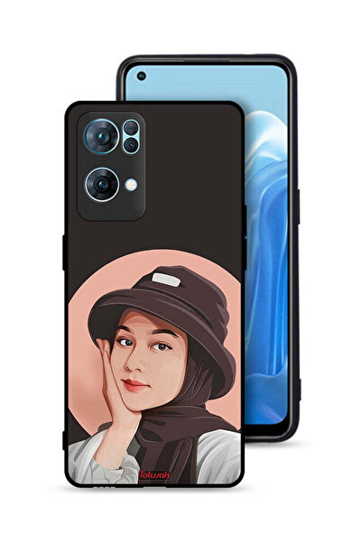 Tolwak غطاء حماية لهاتف Oppo Reno7 Pro 5G برسومات فنية لطيفة لفتاة قبعة