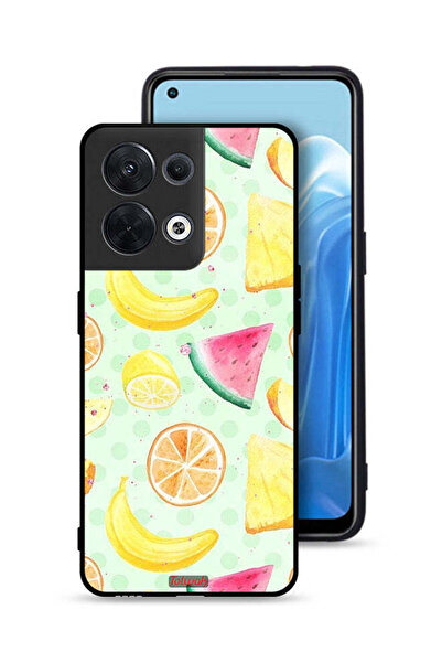 Tolwak غطاء حماية لهاتف Oppo Reno8 5G برسومات فواكه وألوان مائية