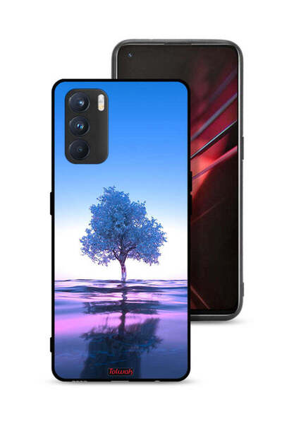 Tolwak غطاء حماية لهاتف Oppo K9 Pro بتصميم شجرة نيون وانعكاس مائي - فن رقمي