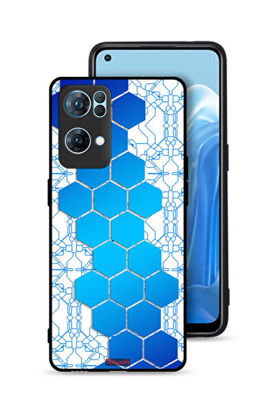 Tolwak غطاء حماية لهاتف Oppo Reno7 Pro 5G بنمط شبكة أيقونات سداسية الشكل