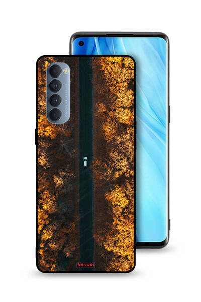 Tolwak غطاء حماية لهاتف Oppo Reno4 Pro 4G بتصميم طريق في أشجار الخريف