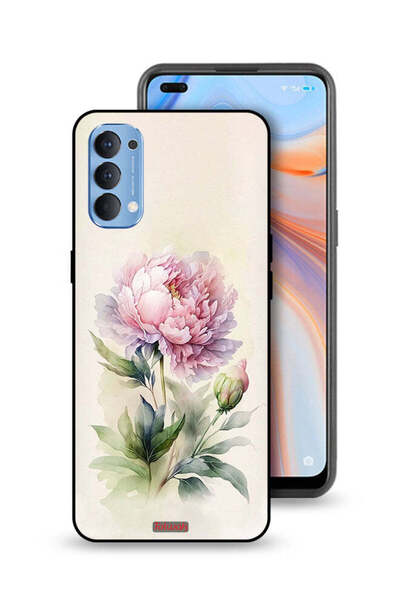 Tolwak غطاء حماية لهاتف Oppo Reno4 4G برسومات فنية بألوان مائية وردية