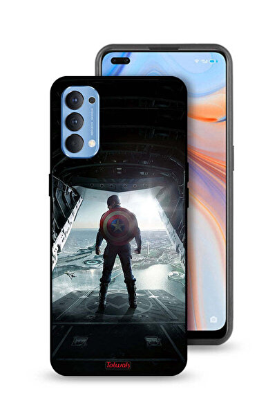 Tolwak غطاء حماية لهاتف Oppo Reno4 4G بتصميم صورة كابتن أمريكا