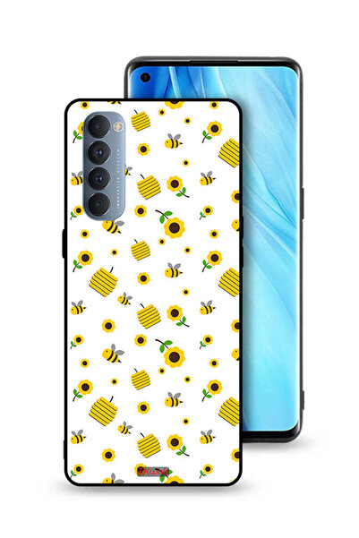 Tolwak غطاء حماية لهاتف Oppo Reno4 Pro 4G بنقشة عباد الشمس والنحل
