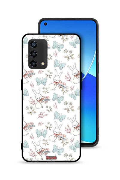 Tolwak غطاء حماية لهاتف Oppo Reno6 Lite بتصميم أرنب وفراشات