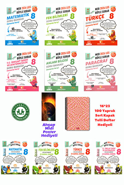 SİNAN KUZUCU YAYINLARI 8.Sınıf Mat+Fen+Türkçe+İnkılap+Anlam ve Paragraf Soru ...