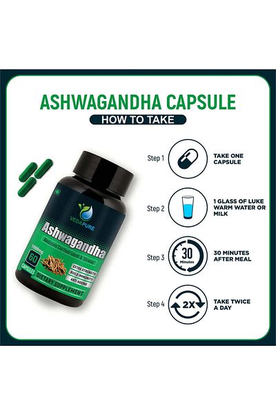 Vedapure Ashwagandha Anxiety & Stress Relief 60 Capsules