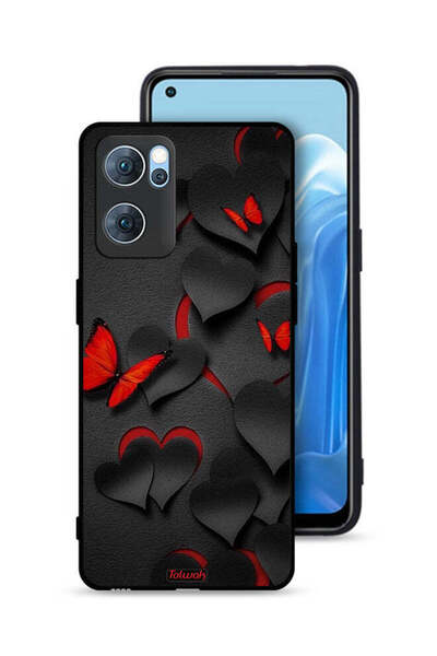 Tolwak غطاء حماية لهاتف Oppo Reno7 5G بنقشة قلوب وفراشات